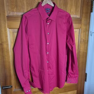 Madison Slim Fit Dynamic Cooling Dress Shirt XL 17-17.5 Red Long Sleeve